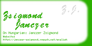 zsigmond janczer business card